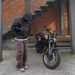 Men's Clothing Vibe Pants B136 Dark Brown Washed Distressed Knee Length Canvas Overalls Lumberjack Pants Kenijima_viptrois.com