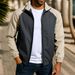 Men's Clothing Men's Color-Block Jacket - Slim Fit Stand Collar Zip-Up Coat (3 Colors, S-XXXL)_viptrois.com