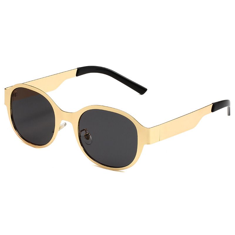 Women's Metal Mirror Sunglasses - Oval Frame, Cyberpunk Style, UV400 Protection, High-End Fashion Hot-selling_viptrois.com