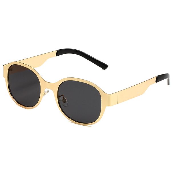 Women's Metal Mirror Sunglasses - Oval Frame, Cyberpunk Style, UV400 Protection, High-End Fashion Hot-selling_viptrois.com