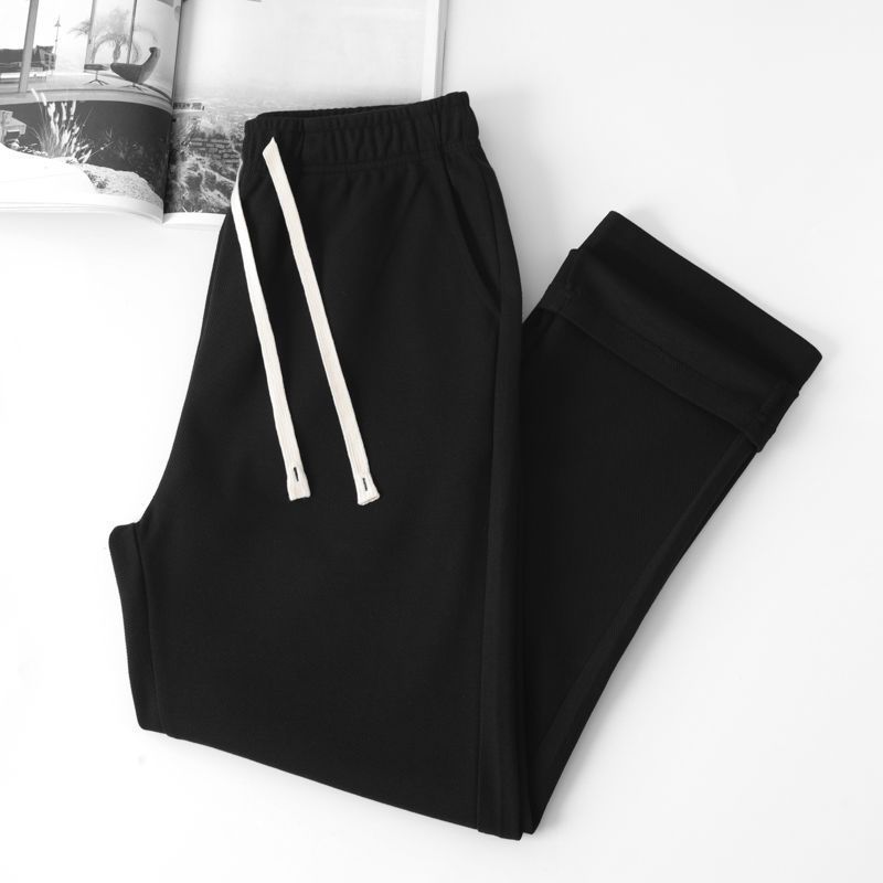 Men's Clothing Navy Blue Twill Cotton Sweatpants Men 300g Heavy Loose Straight Sports Casual Pants Men's Versatile New Spring And Autumn_viptrois.com