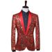 Men's Clothing green collar jacket, nightclub singer host, Korean style studio photo suit with bow tie_viptrois.com