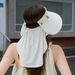 2024 New Sun Hat With Visor, Three-Piece Set, Summer Wide Brim Ice Silk Shawl, Face Mask, Sunshade, UV Protection_viptrois.com