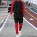 Men's Clothing Autumn And Winter Men's Casual Sports Suits Fashionable Color Matching Hooded Zipper Jacket And Trousers Suit_viptrois.com