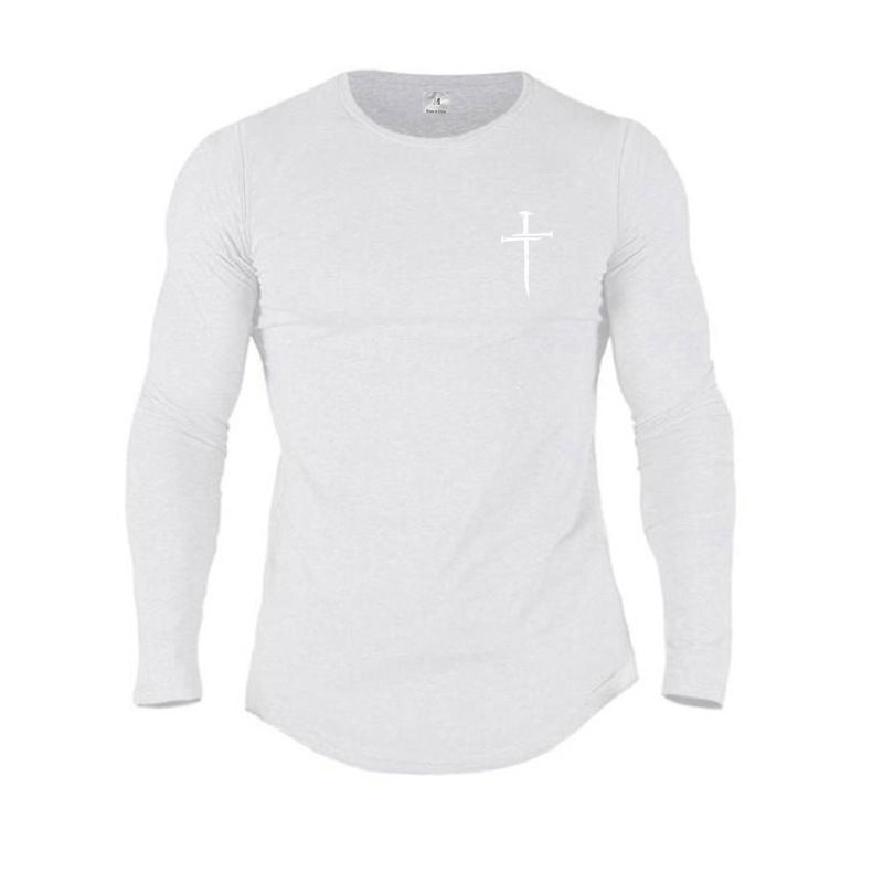 Spring And Autumn New Pullover Sports Long Sleeve T-Shirt Men's Elastic Fitness Outdoor Top Running Sweat-absorbing Breathable Cross-border_viptrois.com