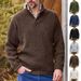 Men's V-Neck Knit Sweater – Oversized Casual Pullover With Stretch Blend (M-XXXL, Korean-Inspired Loose Fit, Business Casual Essential)_viptrois.com