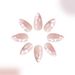Short bright almond armour Europe and the United States cross-border foreign trade autumn and winter white glitter flower detachable wear nail art 24 _viptrois.com