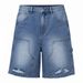 Men's Summer Denim Shorts Trendy Distressed Loose Fit Casual Five Point Versatile Pants Men's Clothing_viptrois.com