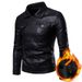 Men's Slim-Fit PU Leather Jacket – Stylish Biker Coat With Stand Collar, Zippered Front Multiple Pockets, Trendy Short-Length Outerwear For Casual_viptrois.com