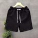 High End Men's Jacquard Shorts With Subtle Patterns Simple Solid Color Summer Capri Pants Drawstring Loose Fit Trendy Casual Bottoms_viptrois.com