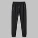 Men's Korean-Style Casual Jogger Pants - Elastic Waistband, Solid Color, Loose Fit & Straight Leg For Streetwear & Lounge (Sizes L-6XL)_viptrois.com