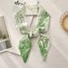 Alphabet Print Narrow Silk Scarf Multipurpose Fashion Accessory For Hair Bags Neck 26 Letters Gift Ready Packaging Lightweight Stylish_viptrois.com