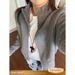 Pure Gray Double Zipper Cardigan Sweater For Men, Autumn Cleanfit Lazy Style Knitted Sweater, American Stand Collar Jacket_viptrois.com