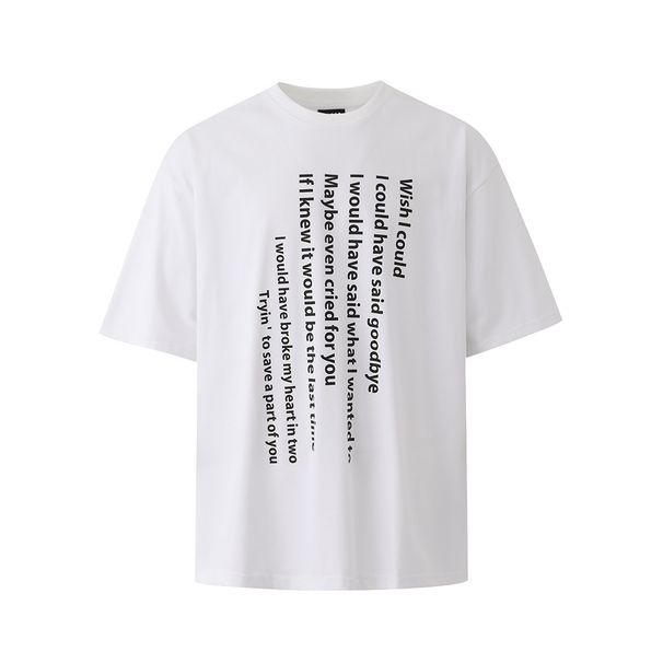 Men's Clothing Letter Print Short Sleeved Tops For Men In Summer Korean Style Trendy Niche Short Sleeved T Shirts Loose Round Neck T Shirt_viptrois.com