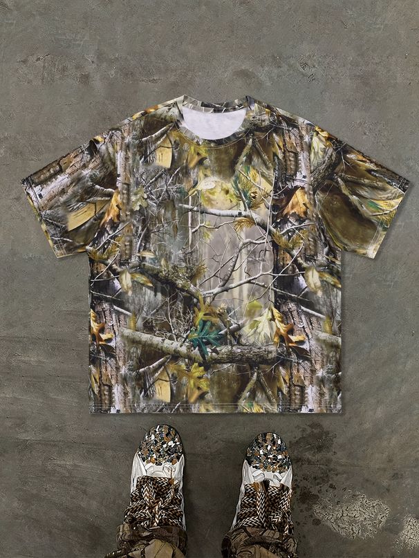 Men's Clothing Fashion Camouflage Print Short Sleeved T Shirt_viptrois.com