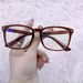 New Color Changing Blue Light Radiation Protection Flat Glasses Rivet Square Frame Flat Glasses Big Face Slim Men And Women_viptrois.com