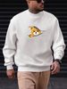 Men's Loose Casual Fashionable Cute Bear Print Round Neck Long Sleeved Sweatshirt Suitable For Autumn And Winter Wear_viptrois.com