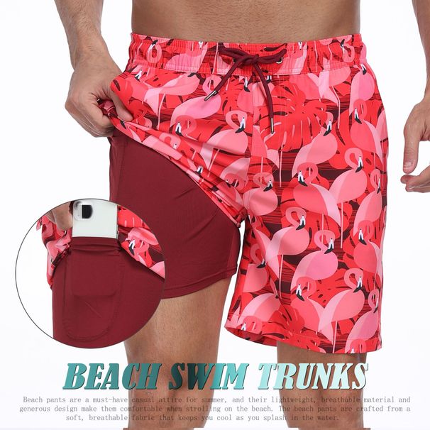 Summer New Style Men's Short Pants, Fashionable Beach Pants For Vacation, Men's Large Size, Four-cornered, Made Of Milk Silk With Lining Inside_viptrois.com