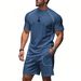 Men's Quick-Dry Sportswear Set - Breathable Short Sleeve T-Shirt & Comfortable Shorts For Gym, Running, Casual Wear | Lightweight Polyester_viptrois.com