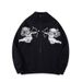 Men's Clothing Trendy Lazy Zipper Knit Cardigan Jacquard Cupid Sweater Oversized Zip-Up Knit Cardigan Jacquard Design Crewneck Pullover For Teens_viptrois.com