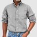 Men's Clothing Men's Business Casual Shirt – Vintage Washed Cotton Blend – Slim Fit Button Down (S-3XL)_viptrois.com