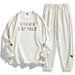 Men's Clothes Men's Hoodie Round Neck Loose No Hat On Spring And Autumn Casual Sportswear Suit_viptrois.com