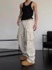 Loom European And American Style High Street Loose Large Pocket Cargo Hip Hop Trendy Straight Pants Men_viptrois.com