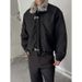 American Style Mountain Eagle Fur Collar Coat For Men, Autumn And Winter, Fleece Lined, Thickened, Airplane Button,_viptrois.com