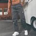 Men's Clothing Loose Straight Black Elastic Waist Casual Overalls Men And Women Waterproof Outdoor Multi Pocket Pleated Paratrooper Assault Pants_viptrois.com