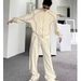 Men's Clothing New Two Piece Suit Handsome Lines High End Casual Sports Suit Men's Loose Ins Neutral Wide Leg Pants_viptrois.com