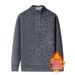 Men's Fleece-Lined Thick Knit Cardigan For Middle-Aged & Seniors – Lightweight Warm Winter Coat For Dad, Autumn & Winter Soft-Touch Outerwear_viptrois.com