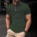 Men's Clothing New Men's Simple Casual Polo Shirt Youth Summer Button Plaid Print Polo Shirt Men_viptrois.com