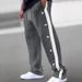 Men's Clothing Men's Fashionable Jacquard Button Casual Pants Thickened Four Seasons Trousers Trend_viptrois.com