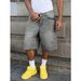 Men's American Retro Street Style Ripped Denim Shorts Summer Loose Wide Leg Casual Capri Pants_viptrois.com