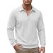 Men's Casual Half-Zip Knit Pullover Long Sleeve Shirt - Breathable Outdoor Sports Top With Ribbed Hem (White, Black, Navy, Khaki, Gray, Sky Blue)_viptrois.com