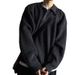 Loose-Fit Polo Knit Sweater – Oversized Retro Pullover For Men (Machine-Washable Polyester Blend, Ribbed Hem, Minimalist Streetwear Essential)_viptrois.com