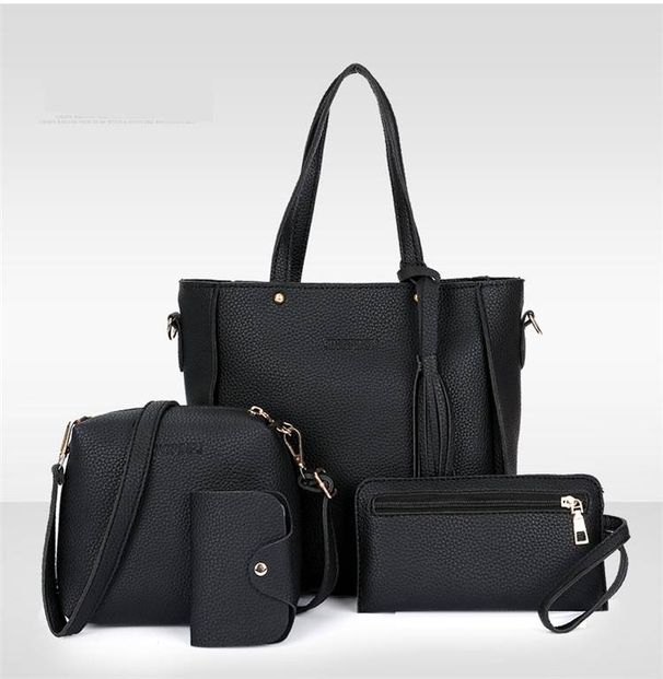 Women's Bags New Lychee Pattern Four Piece Women's Bag Fashionable And Simple All Match Handbag Large Capacity Women's Bag Trend_viptrois.com
