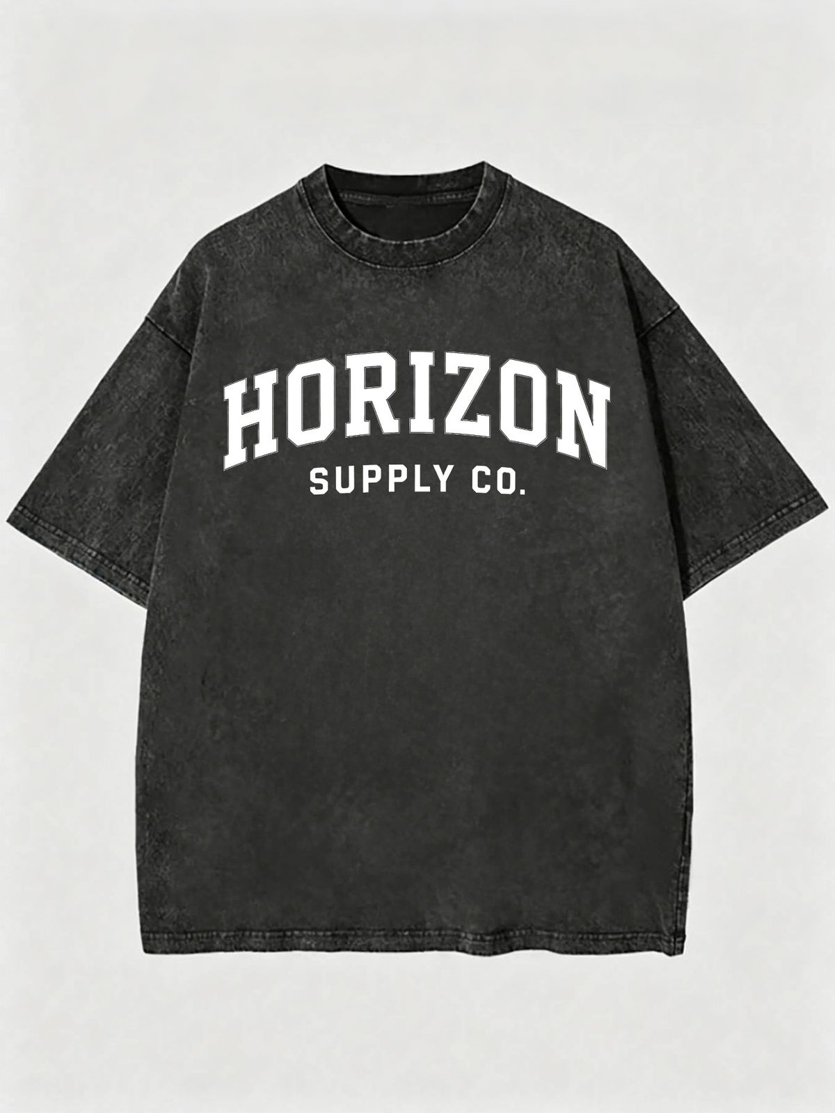 Vintage Washed Double-Sided Print Mountain Arch Letter Slogan Heavyweight 230g Cotton T-Shirt Men's Outdoor Street Tee_viptrois.com