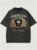 Men's Clothing Light Luxury T Shirt Short Sleeve Minimalist Golden Laurel Emblem Letter Graphic Printing Round Neck T-Shirts_viptrois.com