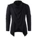 Exclusive Men's Clothing Fashionable Solid Color Cardigan Design Men's Long Sleeved T Shirt_viptrois.com