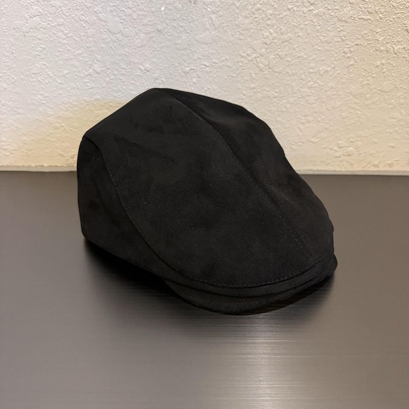 Solid Color Simple Suede Forward For Women, Autumn And Winter Casual Versatile Face-Slimming Reversible Duckbill Hat_viptrois.com