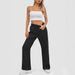 Fall New Unisex Multi-Pocket Loose Fit Sweatpants With Drawstring Waist Wide Leg Design_viptrois.com
