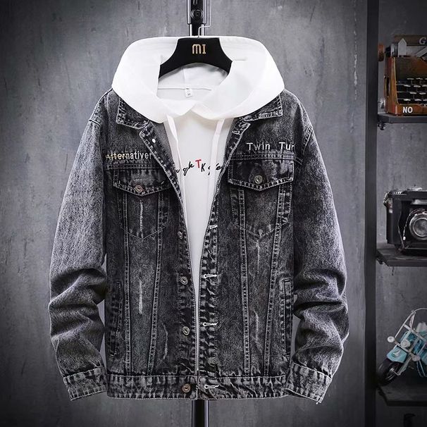 European Station Denim Men's Spring And Autumn American Fashion Brand Trendy Casual Embroidered Jacket Slim Fit_viptrois.com