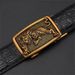 Apparel Accessories Buckle Belt Cowhide Shiny Large Crocodile Pattern Casual Belt Men's Personality Business Belt_viptrois.com