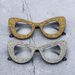 New Retro Cat Eye Sunglasses European And American Fashion Butterfly Frame Sunglasses Versatile Handmade Diamond Flat Glasses_viptrois.com