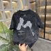 Summer New Retro Printed Letter Short-sleeved T-shirt For Men, Korean Style Trendy Ins Casual Half-sleeved T-shirt Top_viptrois.com
