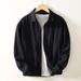 Men's Clothing Solid Color Long Sleeved Shirt Retro Loose Casual Pocket Baseball Jacket_viptrois.com