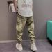Men's Lightweight Cargo Jogger Pants Adjustable Drawstring Multi-Pockets Tapered Fit Casual Outdoor Wear Black Khaki_viptrois.com