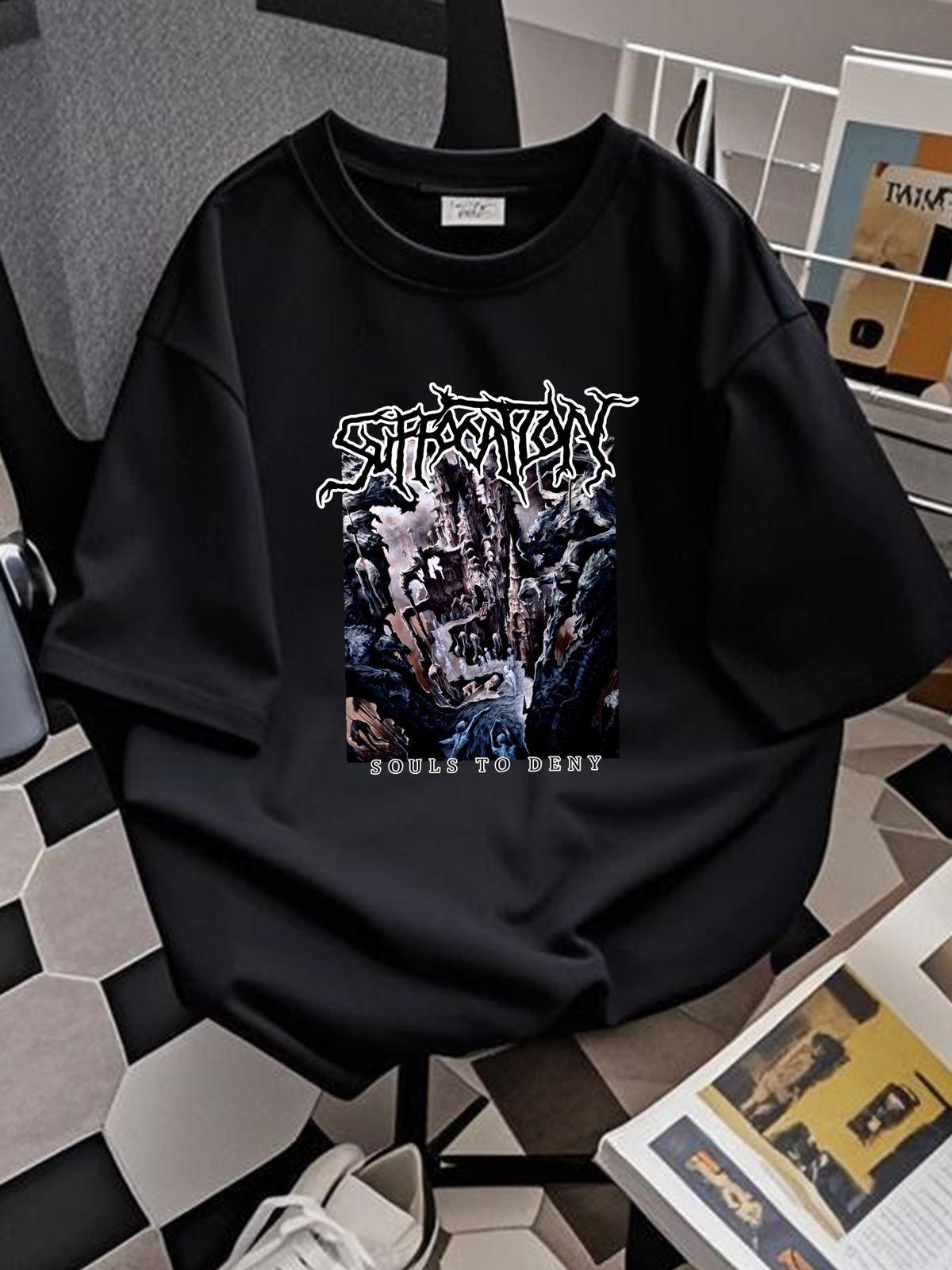 SUFFOCATION Cd Cvr SOULS TO DENY Official SHIRT XL New Effigy Pierced Spawn Comfortable Graphic Versatile Unisex Stylish Top For Everyday Wear_viptrois.com