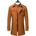 Men's Clothing Wool Blend Overcoat With Belt - Classic British Style Long Coat For Winter, Business & Casual Wear (Grey, Black, Navy, Camel, Brown)_viptrois.com